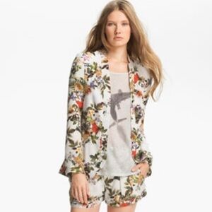 HAUTE HIPPIE Silk Floral Blazer Size 0 Open-Front